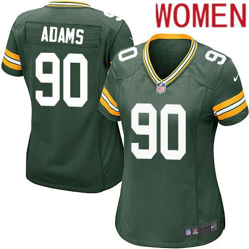 Women Green Bay Packers #90 Montravius Adams Green Nike Game NFL Jersey->women nfl jersey->Women Jersey